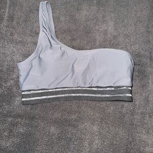 One-Shoulder Gray Swimsuit Top